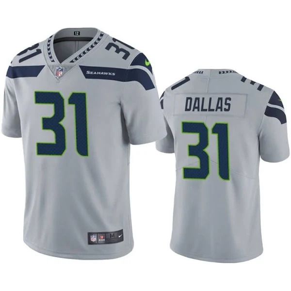 Men Seattle Seahawks #31 DeeJay Dallas Nike Grey Vapor Limited NFL Jersey